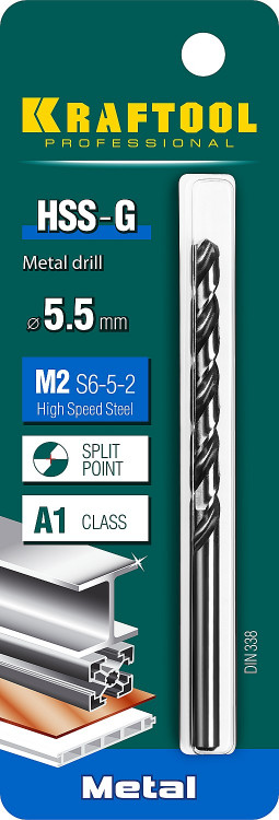 Сверло KRAFTOOL 29651-5.5