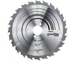 Пильный диск по дереву BOSCH Speedline Wood 190х30 24