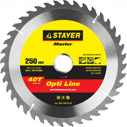 Пильный диск по дереву STAYER 3681-250-32-40