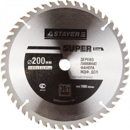 Пильный диск по дереву STAYER 3681-200-32-36