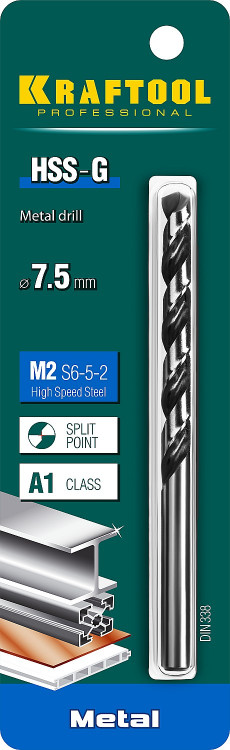 Сверло KRAFTOOL 29651-7.5