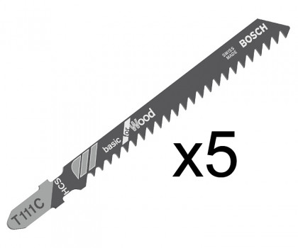 Пилка по дереву Bosch T119B, 1,9-2,3?92 мм, 5 шт.