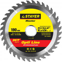 Пильный диск по дереву STAYER 3681-190-30-36