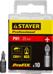 Профессиональные биты STAYER 26201-1-25-10_z01 изготовлены из высококачественной легированной стали и имеют точную геометрию шлицов