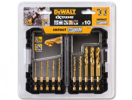 Набор сверл по металлу DeWALT TITANIUM IMPACT HSS-Tin DT50050 (3-12x71,5 - 95 мм)