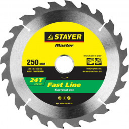 Пильный диск по дереву STAYER 3680-250-32-24