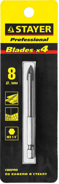 Сверло по кафелю и стеклу 8 мм STAYER 2985-08_z01