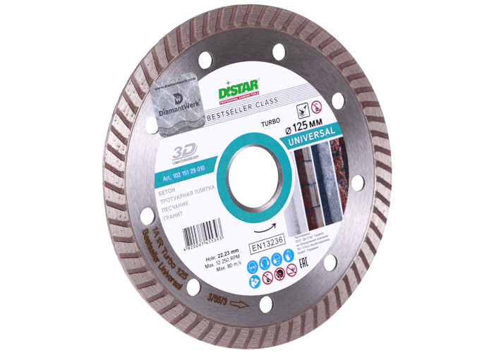 Алмазный диск DISTAR 1A1R Turbo 125 Bestseller Universal