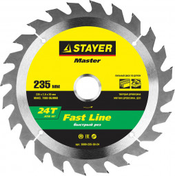 Пильный диск по дереву STAYER 3680-235-30-24