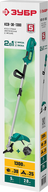 Электрический триммер (коса сетевая) ЗУБР КСВ-38-1300