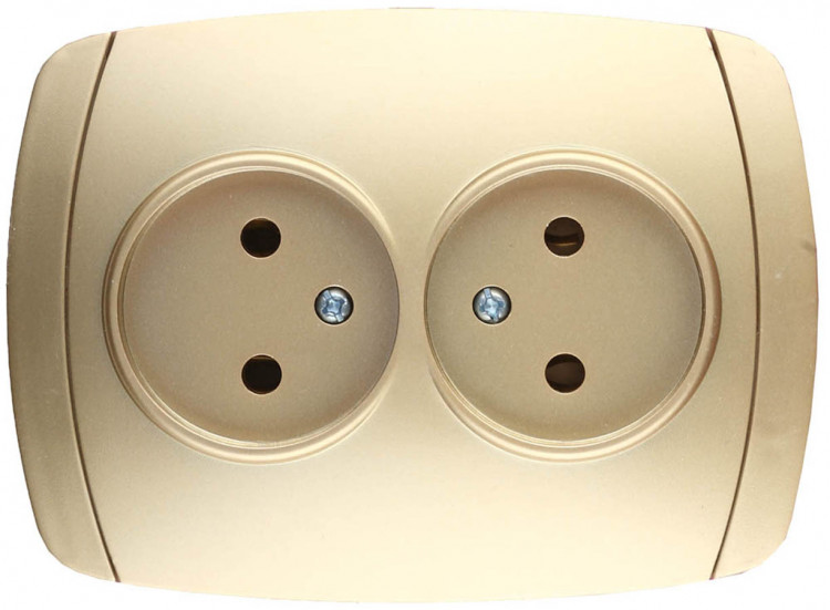 Двойная розетка СВЕТОЗАР АКЦЕНТ SV-54202-GM