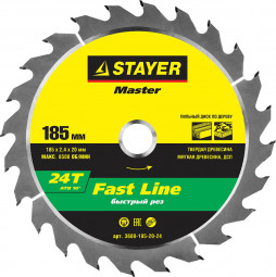 Пильный диск по дереву STAYER 3680-185-20-24