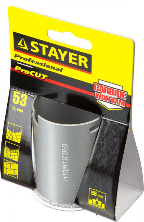 Буровая коронка с твердосплавным напылением STAYER 33345-53