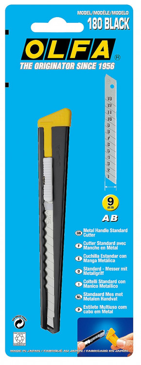 Нож с сегментированным лезвием OLFA OL-180-BLACK