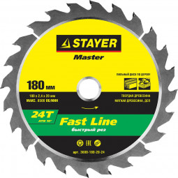 Пильный диск по дереву STAYER 3680-180-20-24