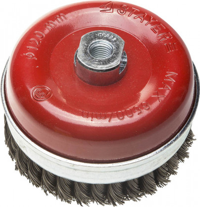Щетка крацовка чашечная для УШМ STAYER 3527-120