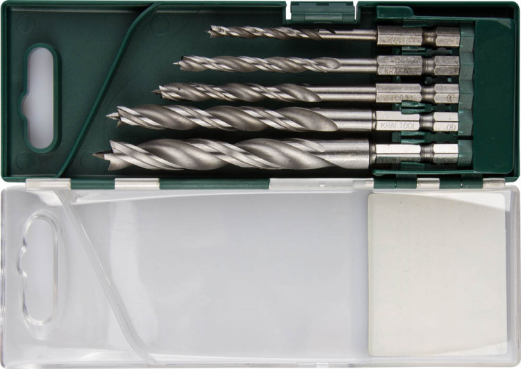 Набор спиральных сверл по дереву KRAFTOOL 29402-H5