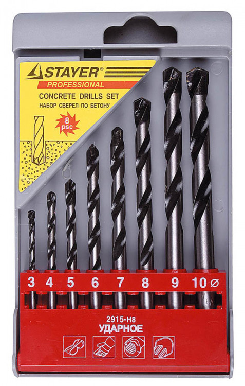 Набор сверел STAYER 2915-H8