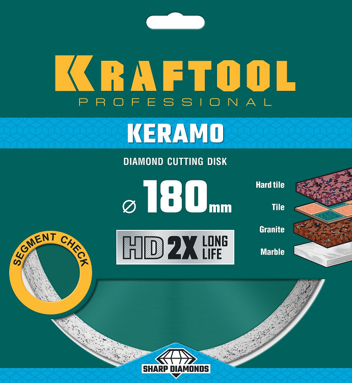 Алмазный диск отрезной KRAFTOOL 36684-180