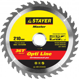 Пильный диск по дереву STAYER 3681-210-30-36