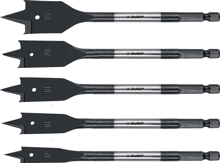 Набор перовых сверл по дереву с боковыми подрезателями ЗУБР 29505-H5