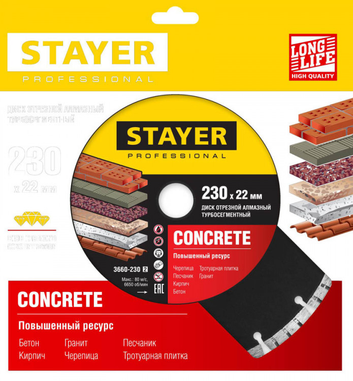 Алмазный диск отрезной STAYER 3660-230_z02