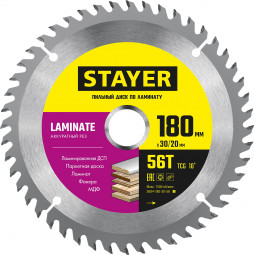 Диск пильный по ламинату STAYER 3684-180-30-56_z01