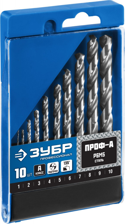 Набор сверел Зубр 29625-H10