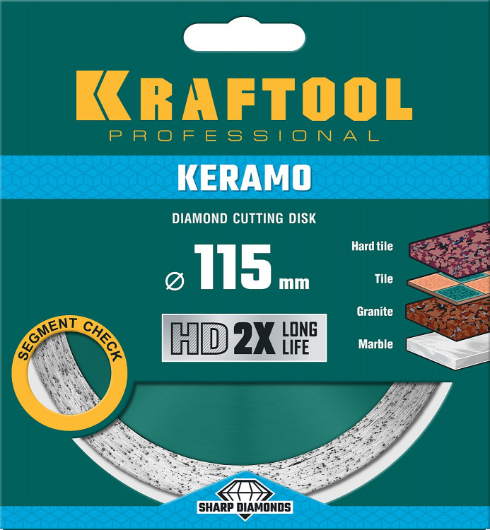 Алмазный диск отрезной KRAFTOOL 36684-115