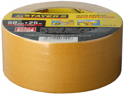 Двусторонняя клейкая лента STAYER 1221-50-25