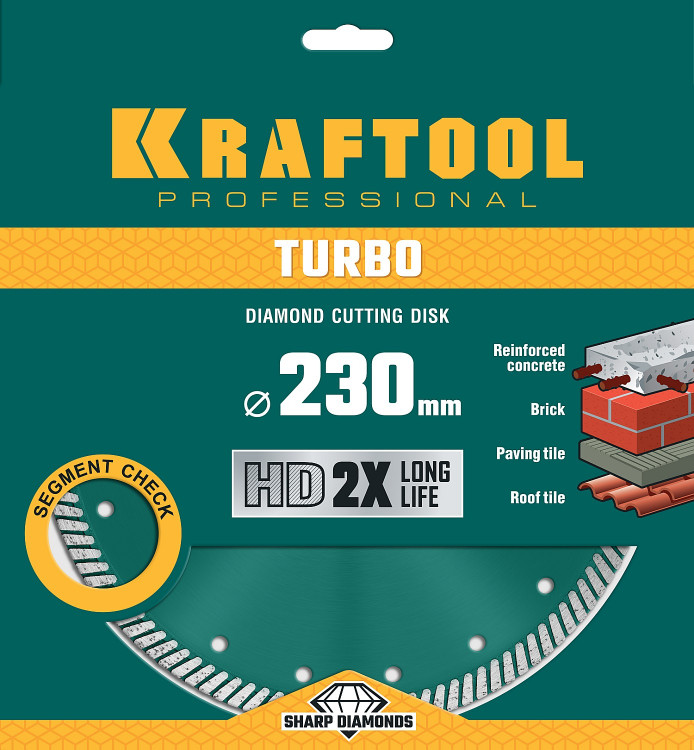 Алмазный диск отрезной KRAFTOOL 36682-230