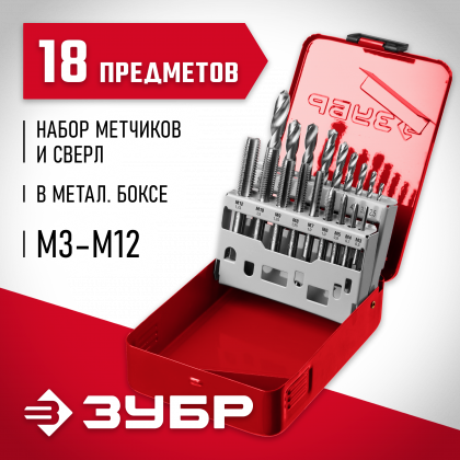 Набор резьбонарезной ЗУБР 28115-H18_z01