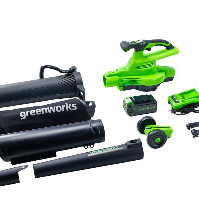 Воздуходув-Садовый Пылесос аккумуляторный Greenworks GD40BV, 40V, без АКБ и ЗУ (ex 24227)
