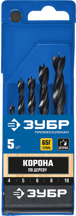 Набор спиральных сверл по дереву ЗУБР 29421-H5_z01