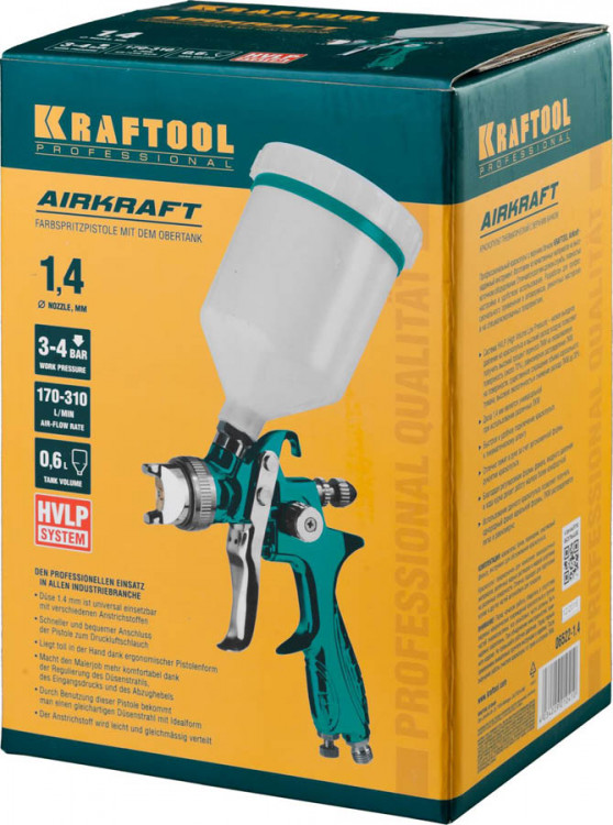 Краскопульт пневматический KRAFTOOL 06522-1.4