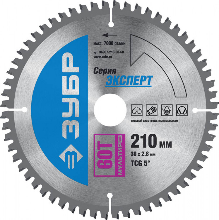 Пильный диск по дереву универсальный ЗУБР 36907-210-30-60