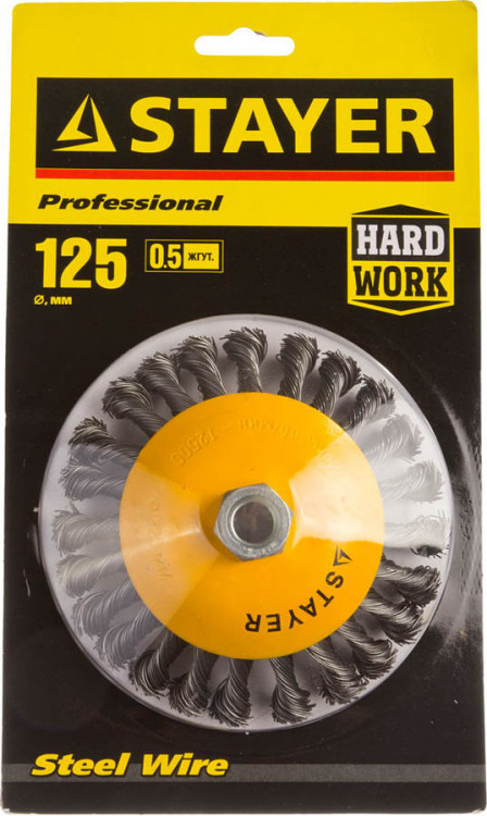 Щетка крацовка коническая для УШМ STAYER 35135-125