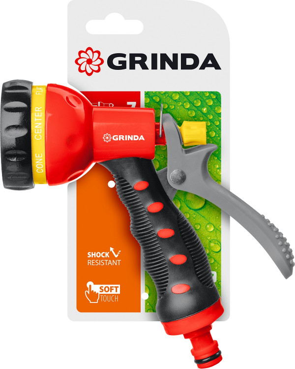 Пистолет поливочный, GRINDA 7 режимов