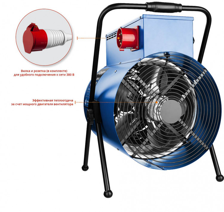 Тепловая пушка электрическая ЗУБР ЗТП-15