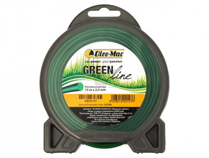 Жилка косильная OLEO-Mac Greenline 2,0 х 15 м Жилка косильная OLEO-Mac Greenline 2,0 х 15 м