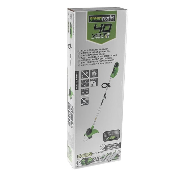 Триммер аккумуляторный Greenworks G40LTK4, 40V, 30 см, с 1хАКБ 4 А.ч и ЗУ
