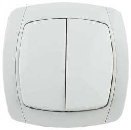 Двухклавишный выключатель СВЕТОЗАР CITY LIGHT SV-54234-W