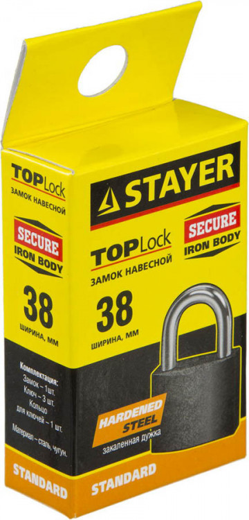 Навесной замок STAYER 37160-38