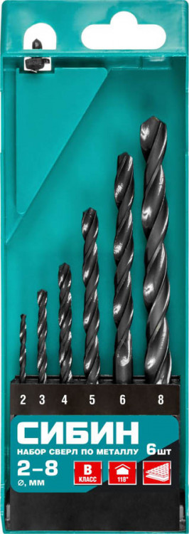 Набор сверл по металлу СИБИН 29610-H6