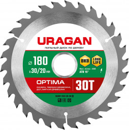 Диск пильный по дереву URAGAN Optima 36801-180-30-30_z01