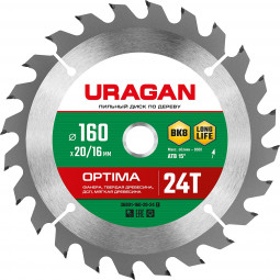 Диск пильный по дереву URAGAN Optima 36801-160-20-24_z01