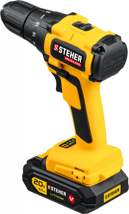 Аккумуляторная дрель шуруповерт STEHER CDB-200-1