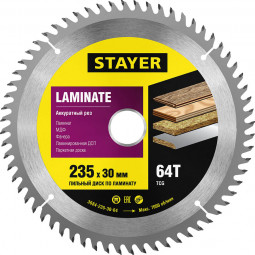 Пильный диск по ламинату STAYER 3684-235-30-64