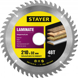 Пильный диск по ламинату STAYER 3684-210-32-48