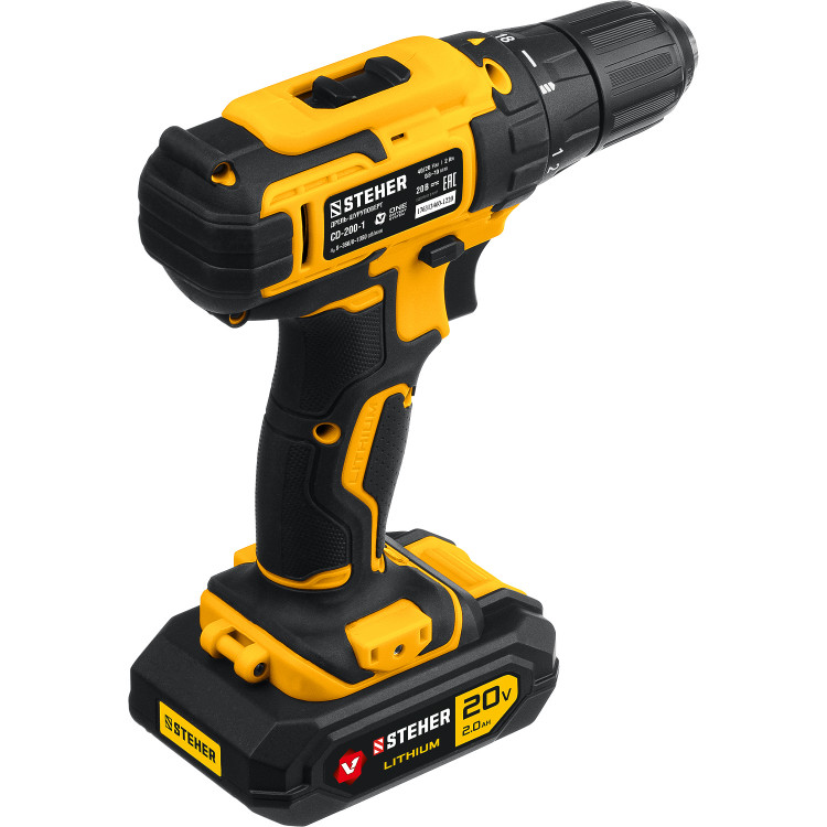 Аккумуляторная дрель шуруповерт STEHER CD-200-1